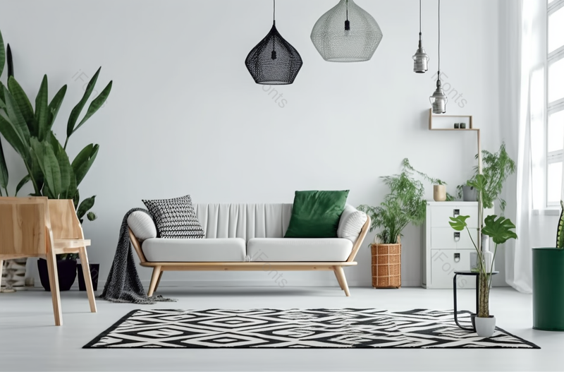 宽敞的房间有图案地毯沙发室内广告背景,高清,摄影图,摄影图片,图片大全,摄影图免费下载